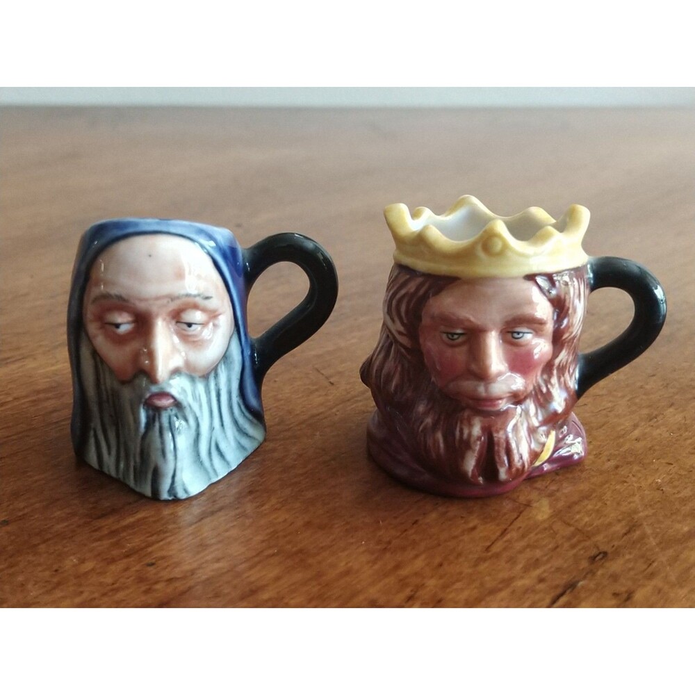 Vtg Franklin Mint Miniature Mini Toby Jug P. Jackson King Arthur Merlin 1982